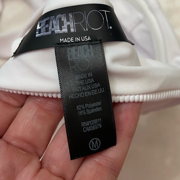 New! Beach Riot Blair White Tie Strap Underwired Bikini Top 2081 - Picture 6 of 8